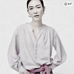 J. Crew 🍦🍦Cream🍦🍦Donegal Flannel V Neck Top Size XS